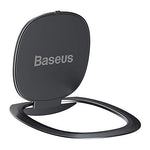 Baseus 2nd Gen 360° Rotatable Multi-Functional Ultrathin Invisible Mobile Phone Ring Grip Metal Holder & Stand - (Black)