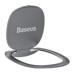 Baseus 2nd Gen 360° Rotatable Multi-Functional Ultrathin Invisible Mobile Phone Ring Grip Metal Holder & Stand - (Grey)