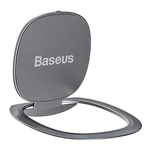 Baseus 2nd Gen 360° Rotatable Multi-Functional Ultrathin Invisible Mobile Phone Ring Grip Metal Holder & Stand - (Grey)