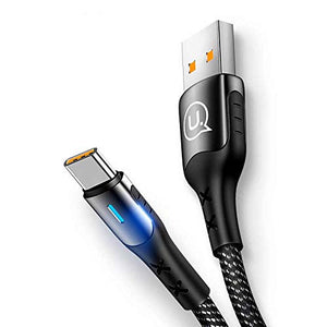 Usams Super Vooc Type C Cable 5.5A PD Fast Charging Data Transfer Nylon Braided Cable For Huawei Oppo Vivo Realme Samsung Smartphones
