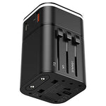 Baseus 18w international worldwide travel adapter and (usb + type c) pd charger support quick charge 3.0- Black