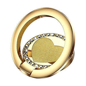 Mobile Phone Ring Holder 360 Degree Rotating Metal Ring Holder for All mobiles, Finger Grip Stand for All Smart Device (Gold)