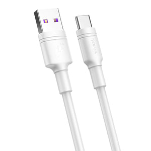Baseus Super Vooc Type C 5A Dual Ring Fast Charging Data Transfer Nylon Braided Cable for Huawei Oppo Realme Samsung iPhone Smartphones - White
