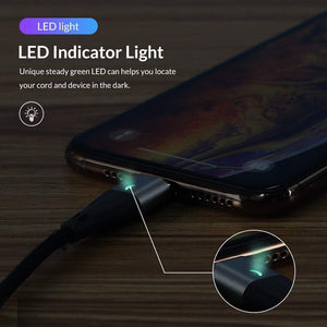 Topk 3-in-1 Nylon Braided Fast Multi Charging Magnetic Cable USB (with IP/Android/Type-C tips) Data Cable - Red